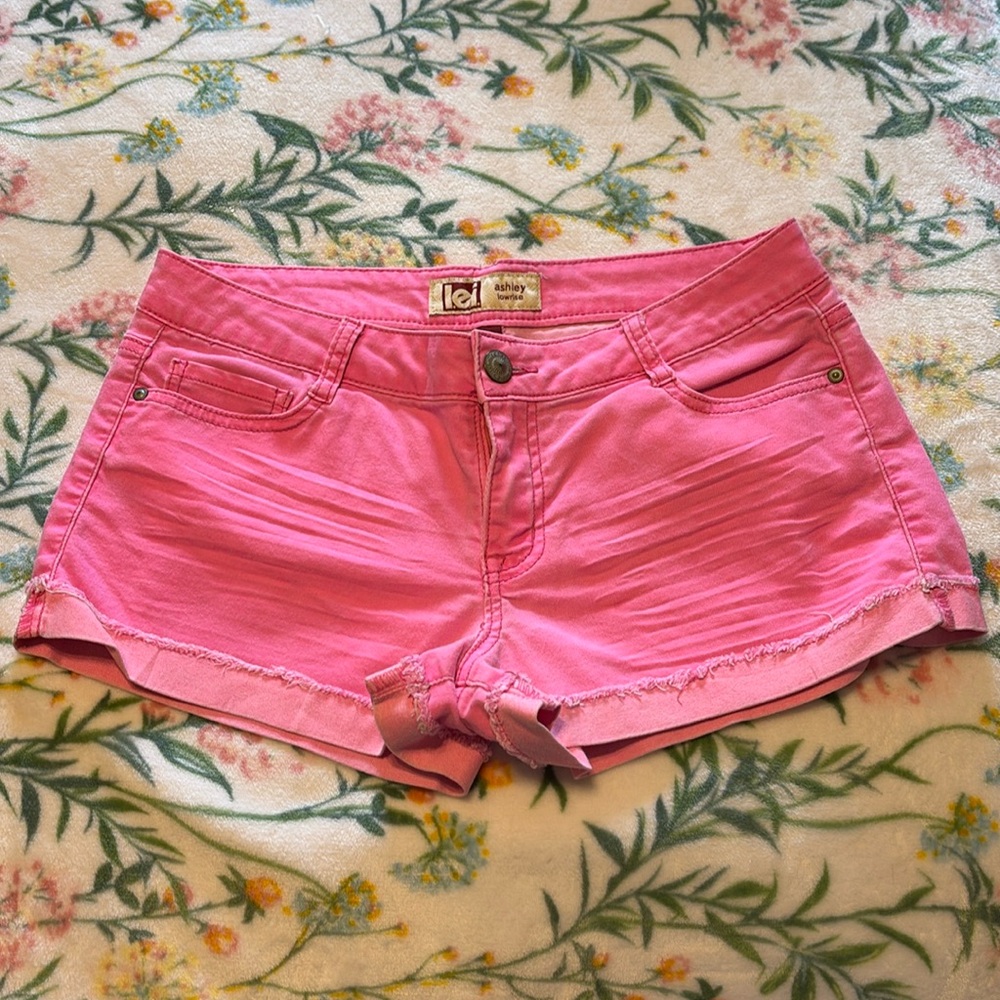 Hot pink low rise shorts